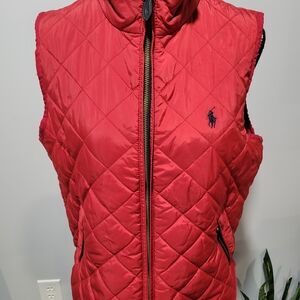Ralph Lauren Women's Quilted Red Vest